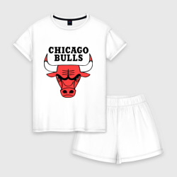 Женская пижама с шортиками хлопок Chicago bulls logo