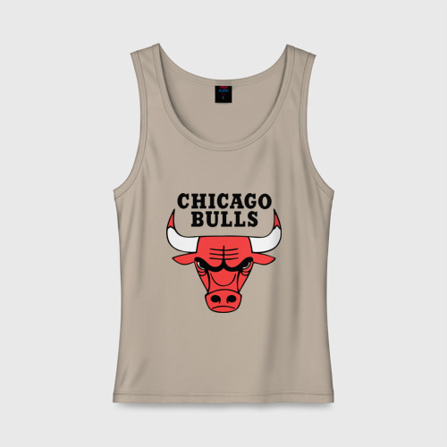 Женская майка хлопок Chicago bulls logo, цвет миндальный