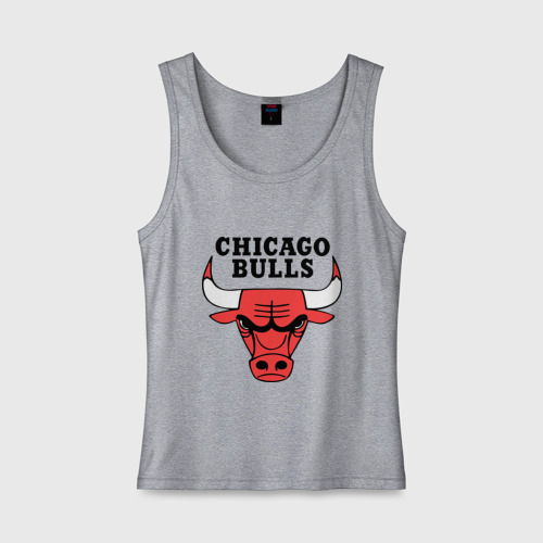 Женская майка хлопок Chicago bulls logo, цвет меланж