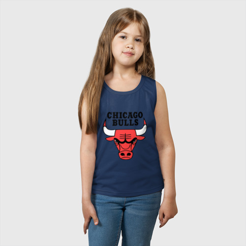 Детская майка хлопок Chicago bulls logo, цвет темно-синий - фото 3