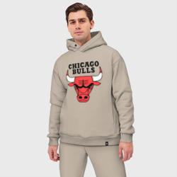 Мужской костюм oversize хлопок Chicago bulls logo - фото 2