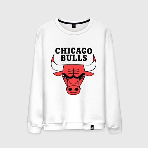 Мужской свитшот хлопок Chicago bulls logo, цвет белый