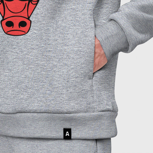 Мужской костюм oversize хлопок Chicago bulls logo, цвет меланж - фото 6