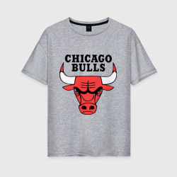 Женская футболка хлопок Oversize Chicago bulls logo