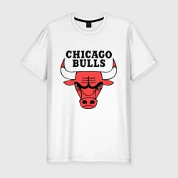 Мужская футболка хлопок Slim Chicago bulls logo