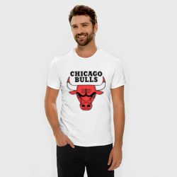 Мужская футболка хлопок Slim Chicago bulls logo - фото 2