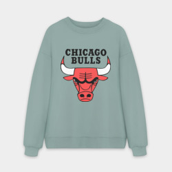 Мужской свитшот oversize без начеса хлопок Chicago bulls logo