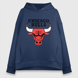 Женское худи Oversize хлопок Chicago bulls logo