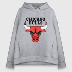 Женское худи Oversize хлопок Chicago bulls logo