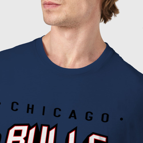 Мужская футболка хлопок Chicago bulls swag, цвет темно-синий - фото 6