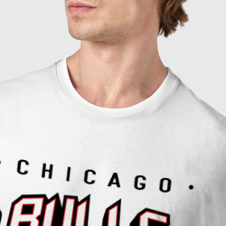 Футболка с принтом Chicago bulls swag для мужчины, вид на модели спереди №4. Цвет основы: белый