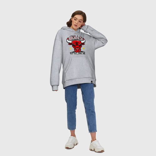 Худи SuperOversize хлопок Chicago bulls swag, цвет меланж - фото 8