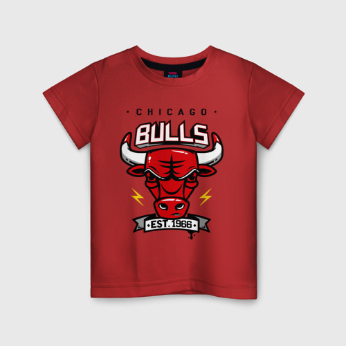 Детская футболка хлопок Chicago bulls swag, цвет красный