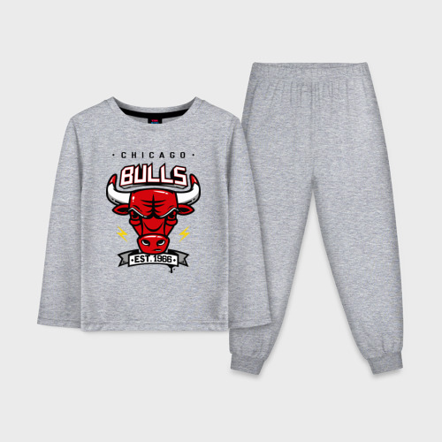 Детская пижама с лонгсливом хлопок Chicago bulls swag, цвет меланж