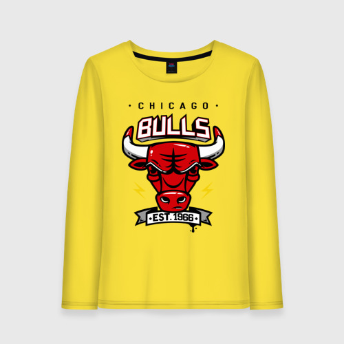 Женский лонгслив хлопок Chicago bulls swag, цвет желтый