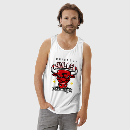 Мужская майка хлопок Chicago bulls swag, цвет белый - фото 3