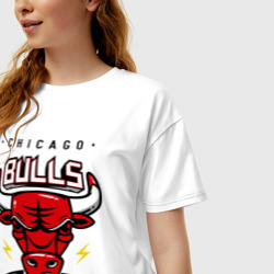 Женская футболка хлопок Oversize Chicago bulls swag - фото 2