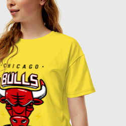 Женская футболка хлопок Oversize Chicago bulls swag - фото 2