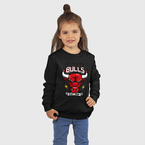 Детский свитшот хлопок Chicago bulls swag, цвет черный - фото 3