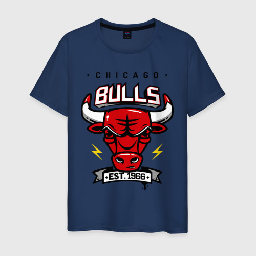 Мужская футболка хлопок Chicago bulls swag, цвет темно-синий