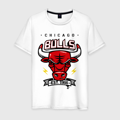 Мужская футболка из хлопка с принтом Chicago bulls swag, вид спереди №1