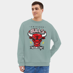 Мужской свитшот oversize без начеса хлопок Chicago bulls swag - фото 2