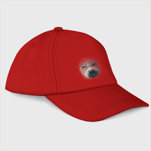 Бейсболка Пушистый носик морского котика или Байкальская нерпы, цвет красный