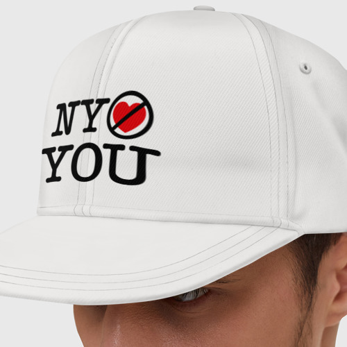 Кепка снепбек с прямым козырьком NY don\'t love you, цвет белый