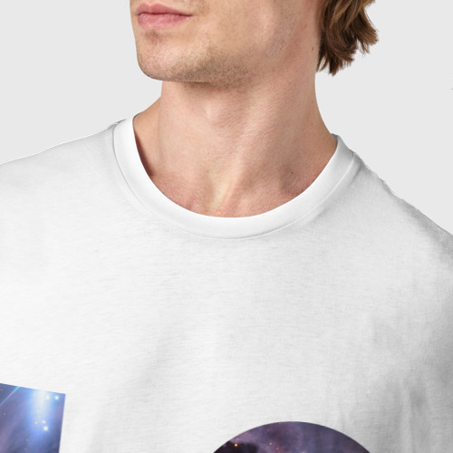 Мужская футболка хлопок Galaxy love, цвет белый - фото 6