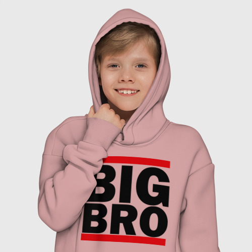 Детское худи Oversize хлопок Big BRO, цвет пыльно-розовый - фото 12