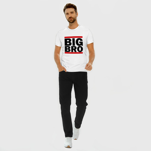 Мужская футболка хлопок Slim Big BRO, цвет белый - фото 5