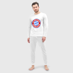 Пижама с принтом Bavaria-Munchen для мужчины, вид на модели спереди №2. Цвет основы: белый