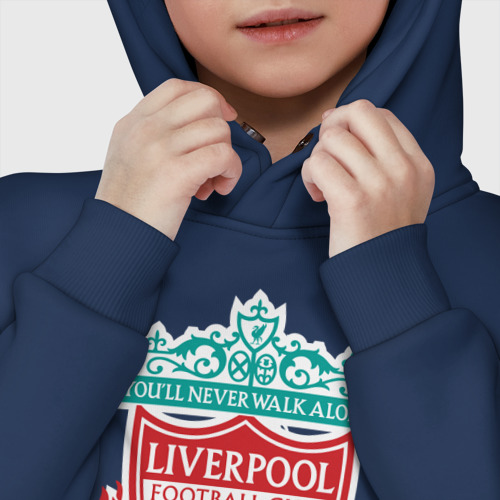 Детское худи Oversize хлопок Liverpool logo, цвет темно-синий - фото 7
