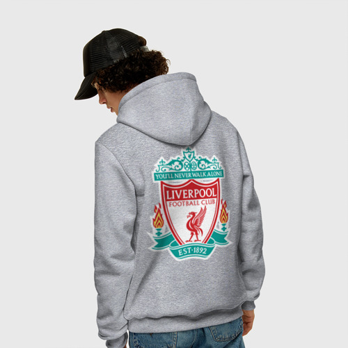 Мужская толстовка хлопок Liverpool logo, цвет меланж - фото 4