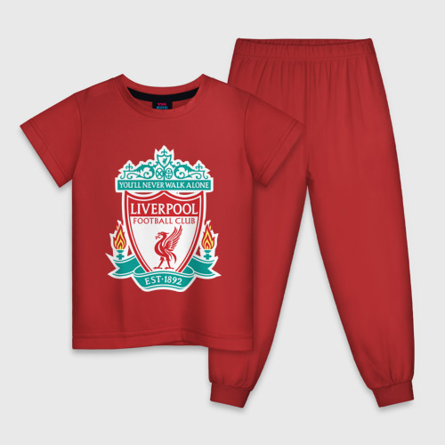 Детская пижама хлопок Liverpool logo, цвет красный