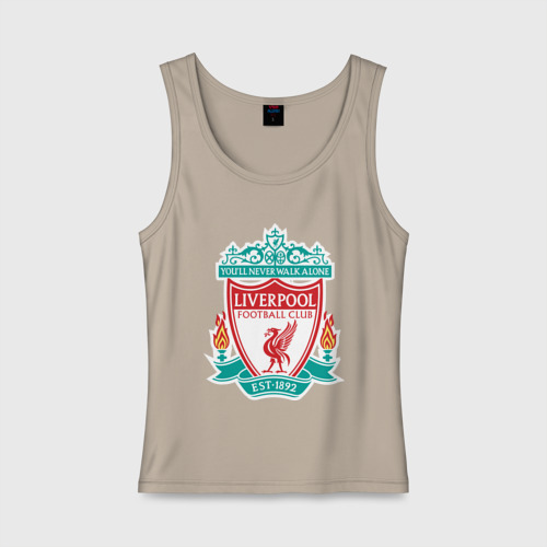 Женская майка хлопок Liverpool logo, цвет миндальный