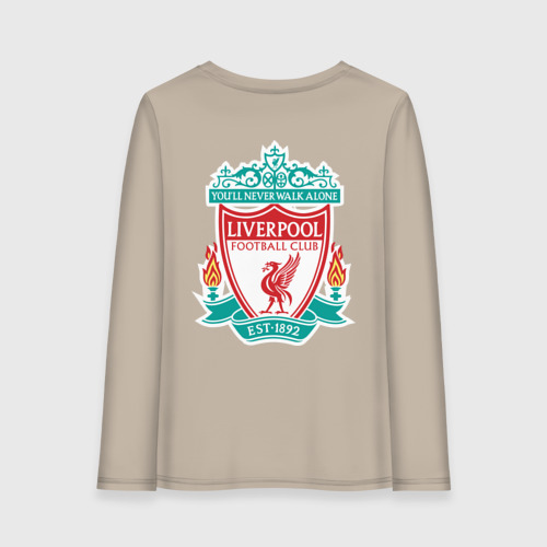 Женский лонгслив хлопок Liverpool logo, цвет миндальный - фото 2