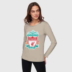 Женский лонгслив хлопок Liverpool logo - фото 2