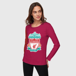 Женский лонгслив хлопок Liverpool logo - фото 2