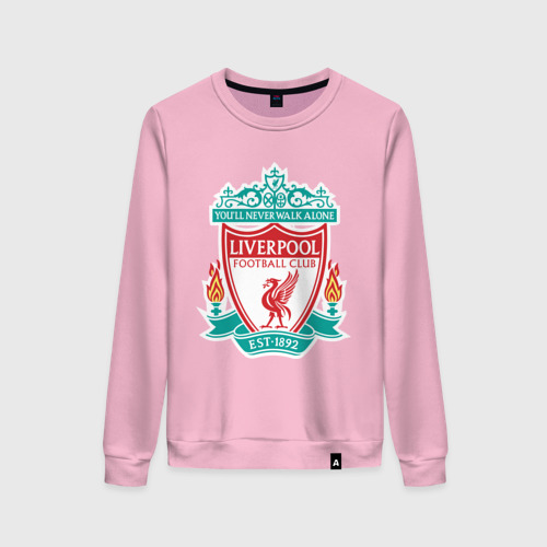 Женский свитшот хлопок Liverpool logo, цвет светло-розовый