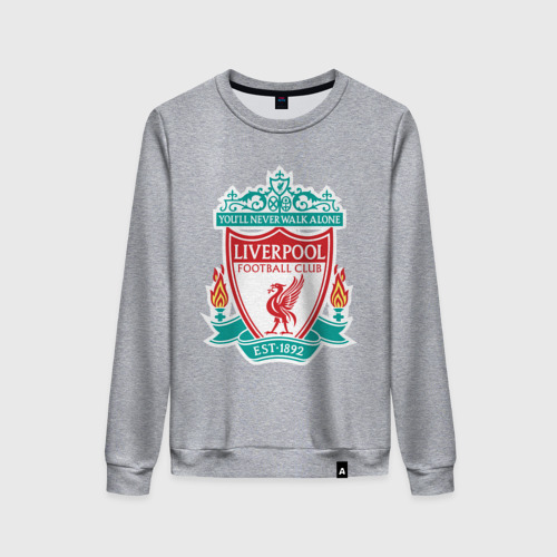 Женский свитшот хлопок Liverpool logo, цвет меланж