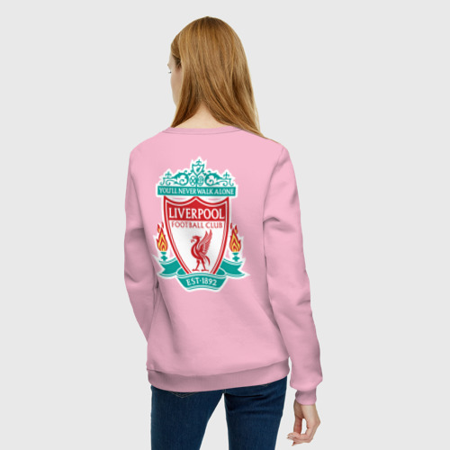 Женский свитшот хлопок Liverpool logo, цвет светло-розовый - фото 4