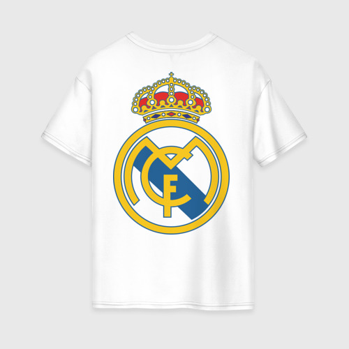 Женская футболка хлопок Oversize Real Madrid, цвет белый - фото 2