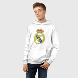 Толстовка с принтом Real Madrid для ребенка, вид на модели спереди №5. Цвет основы: белый