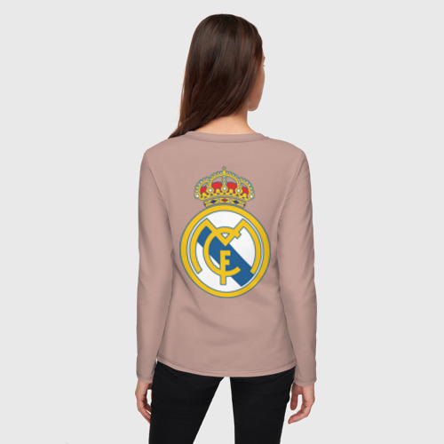 Женский лонгслив хлопок Real Madrid, цвет пыльно-розовый - фото 4