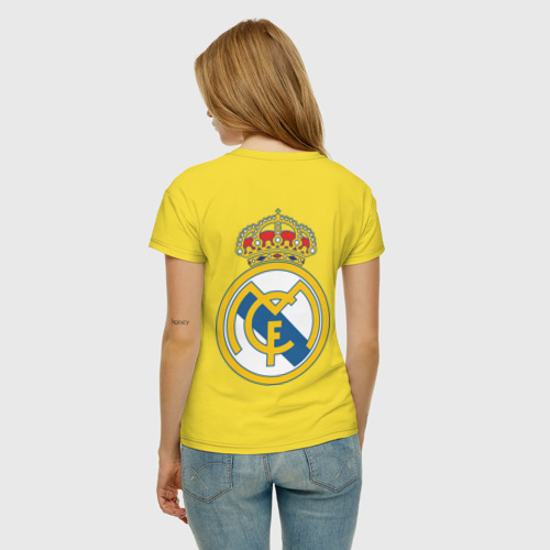 Женская футболка хлопок Real Madrid, цвет желтый - фото 4