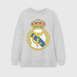 Женский свитшот oversize без начеса хлопок Real Madrid