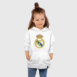 Толстовка с принтом Real Madrid для ребенка, вид на модели спереди №3. Цвет основы: белый