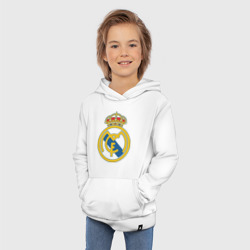Толстовка с принтом Real Madrid для ребенка, вид на модели спереди №4. Цвет основы: белый