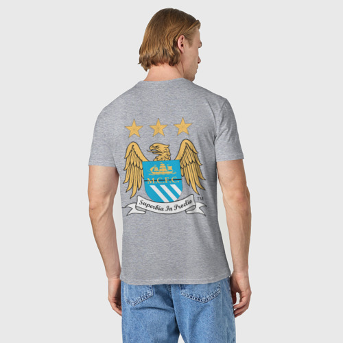 Мужская футболка хлопок Манчестер Сити, цвет меланж - фото 4